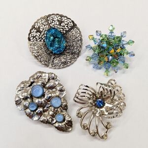 Vintage Jewelry Lot Fur Clip Brooches